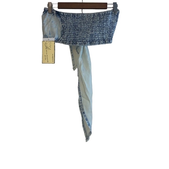 Vintage Havana NWT washed denim tie from bandeau top SIZE MEDIUM - Picture 3 of 7